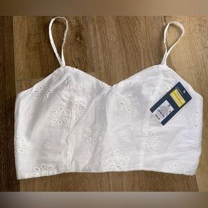 Universal Thread White Sleeveless Crop Bustier Top